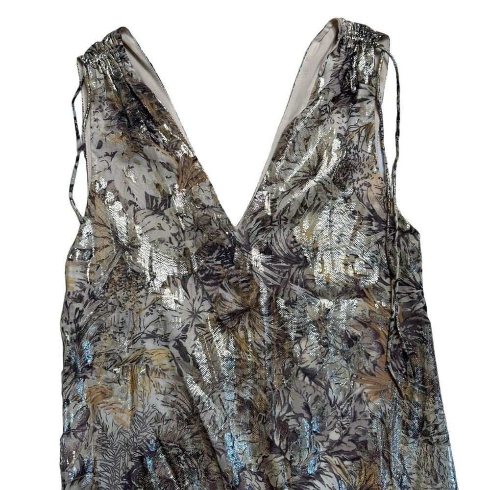 Haute Hippie Metallic Foil Gold Easy Silk Dress XS - Picture 6 of 7